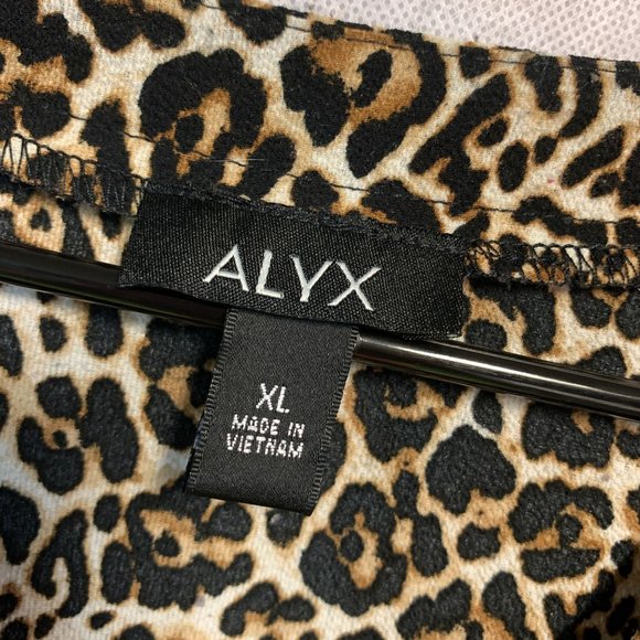 Alyx Womens Work Animal Print Slouchy V-Neck 3/4 Sleeve Tunic Top Blouse Size XL - Picture 8 of 9